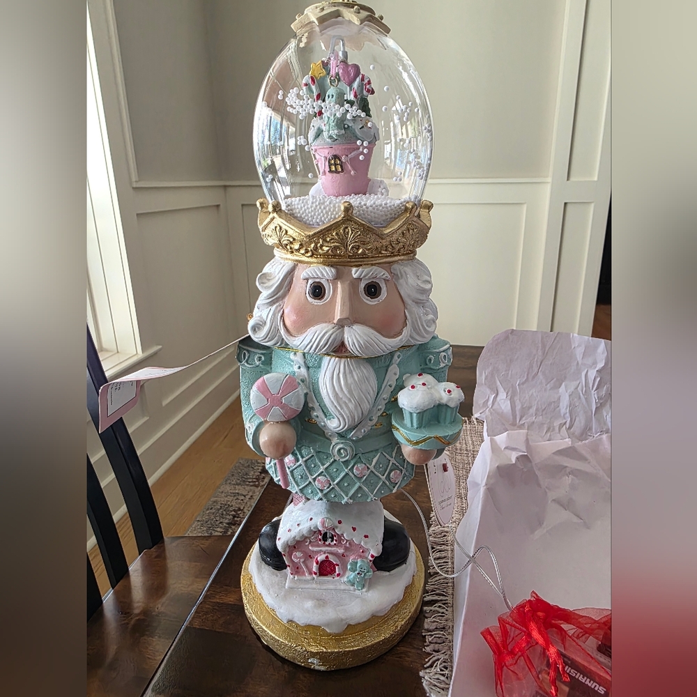 Pastel Nutcracker Musical Snowglobe-NWT
